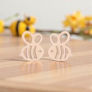 Adorable Rose Gold Bee-Shaped Stud Earrings